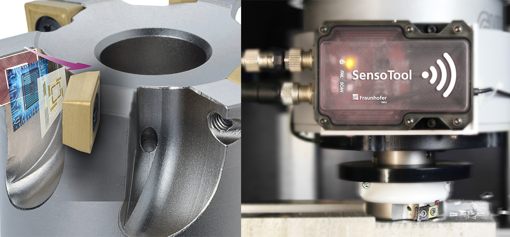 SensoTool ist ein »taktiles« Werkzeug. Es registriert Prozessgrößen dort, wo sie auftreten –  direkt an den Wendeschneidplatten des Fräskopfes.