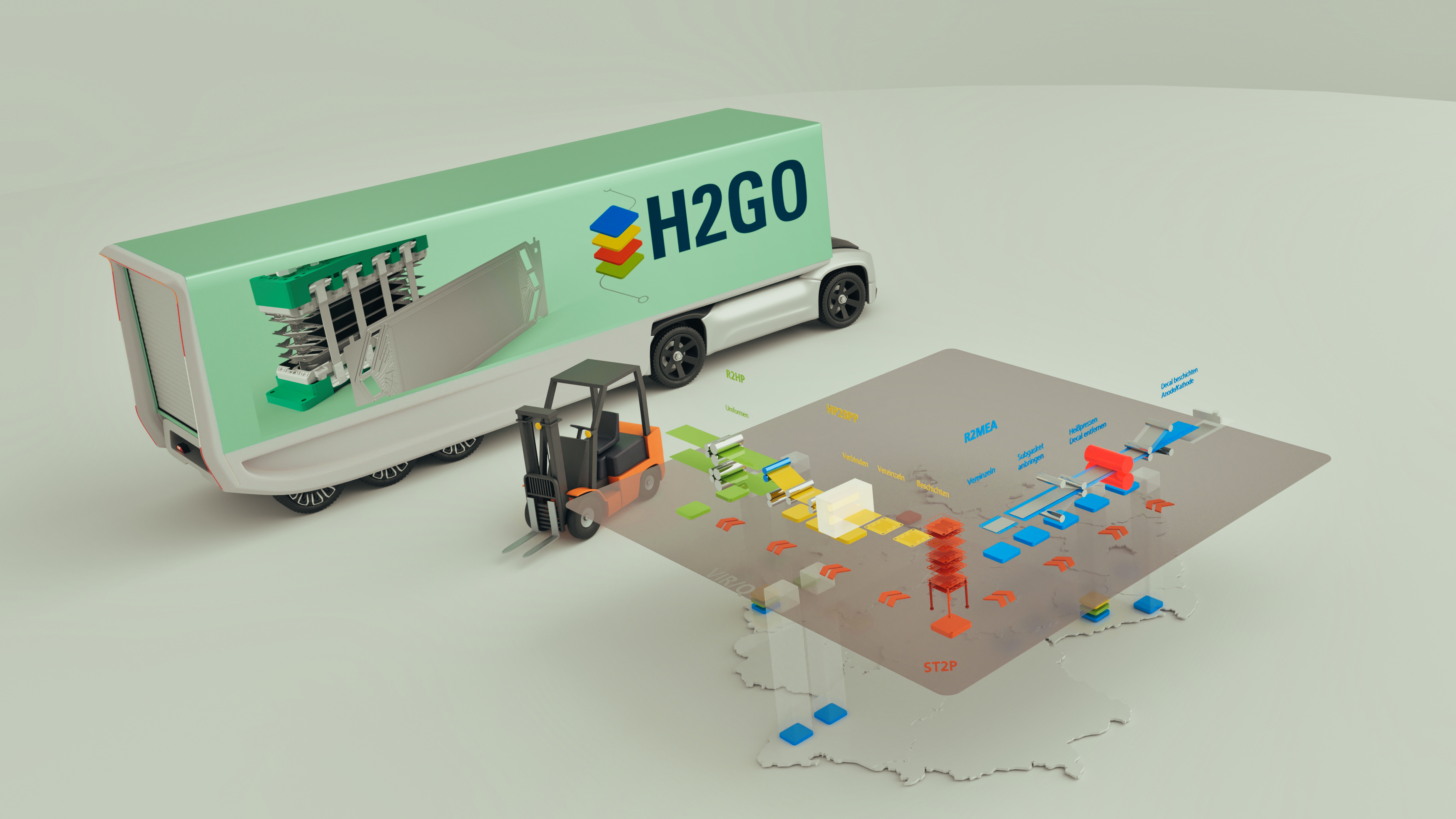 Rendering des sich im Auf-bau befindlichen Hydrogen Lab Görlitz auf dem Gelände des Siemens Energy Campus