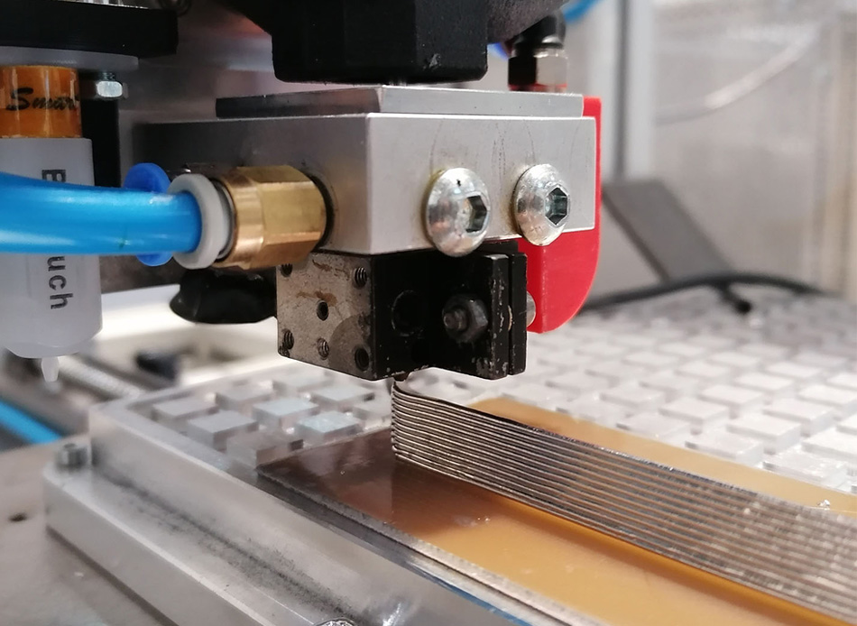 Drucken einer Wand aus Bi58Sn42, Linienbreite 1 mm